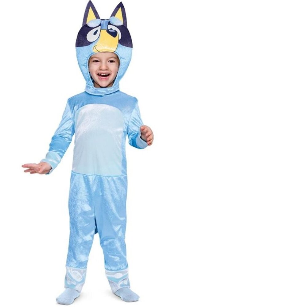 Bluey Halloween Costume 4/6 Blue Velvety Jumpsuit 3 Pc Toddler Unisex Cartoon